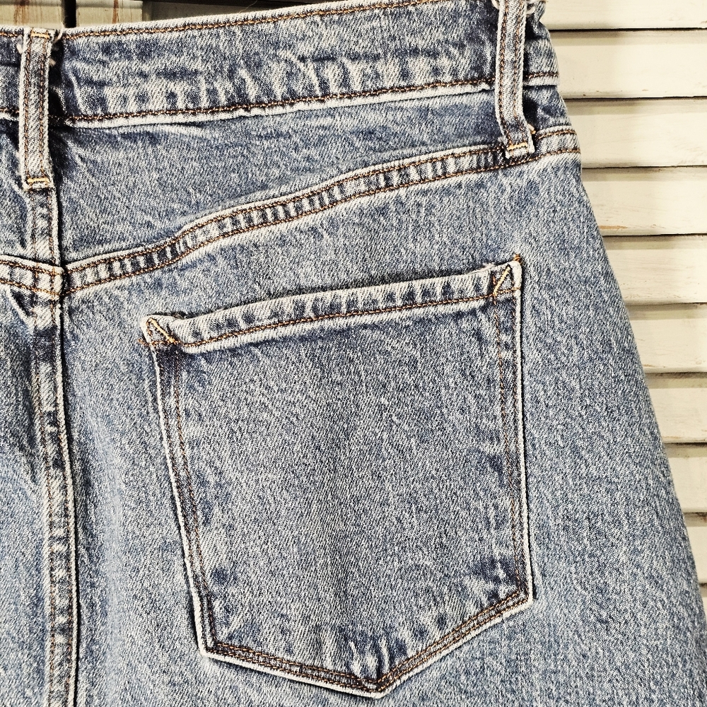 a.n.a. High Rise Denim Maxi Skirt Size 10 Modest Western Boho Prairie Jean Skirt - Picture 8 of 10